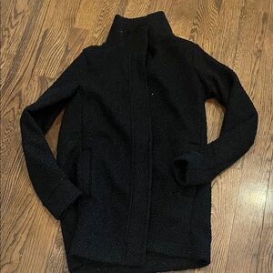 Lands Ends S tall Women's Black Fleece Jacket nwt